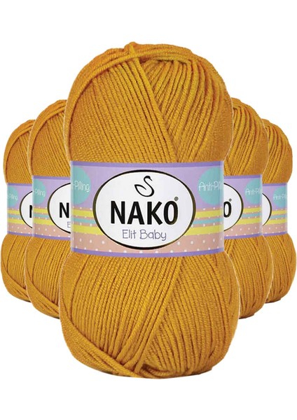 5 Adet Elite Baby El Örgü İpi Tüylenmeyen Bebek Yünü Parlak Altın 1636 fiyatları