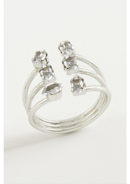 Ds-Derin Oval Zirkon Taşlı Yüzük-Gümüş Rengi fiyatları