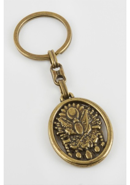 Ds-Derin Osmanlı Bayrağı Metal Anahtarlık-K