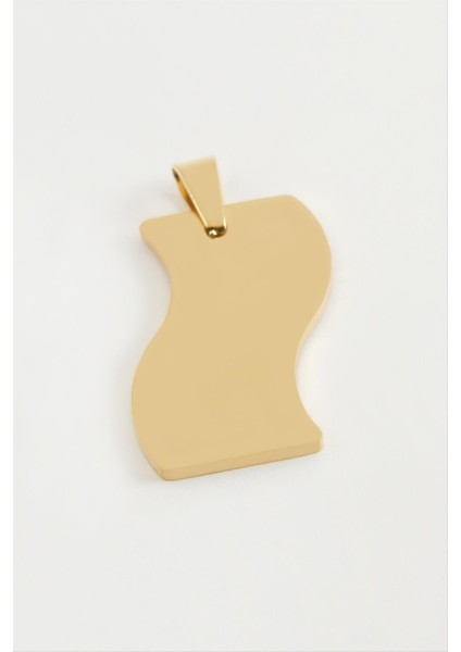 Ds-Derin Bayrak Isim Yazılabilir Çelik Kolye Ucu 3 Cm-Sarı