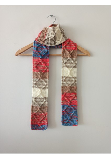 Renk Geçişli Ince Örgü Atkı El Örgüsü Akrilik Ombre Şal