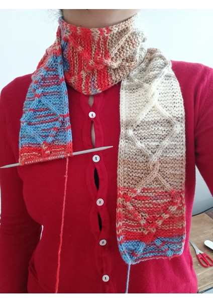 Renk Geçişli Ince Örgü Atkı El Örgüsü Akrilik Ombre Şal fiyatları