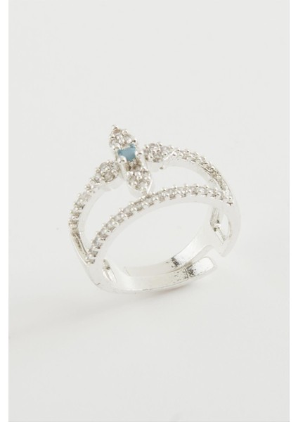 Ds-Derin Çiçek Zirkon Taşlı Yüzük-Gümüş Rengi fiyatları