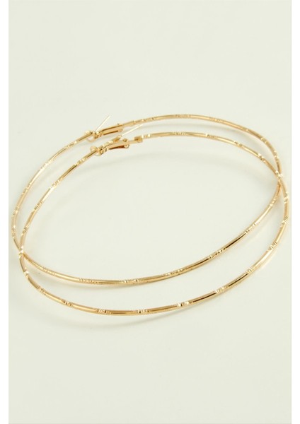 Ds-Derin Çizgili Metal Halka Küpe 8-9-10 Cm-10 cm fiyatları