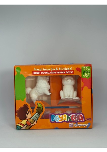 Kedi Ile Köpek Boyama Seti Doğal Malzeme