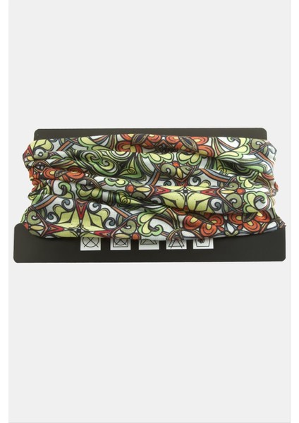 Ds-Derin Çiçek Desenli Baff Boyunluk-Yeşil