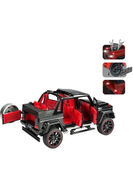 HCL-902 Çek Bırak 1:22 Sesli ve Işıklı Metal Jeep -Vardem