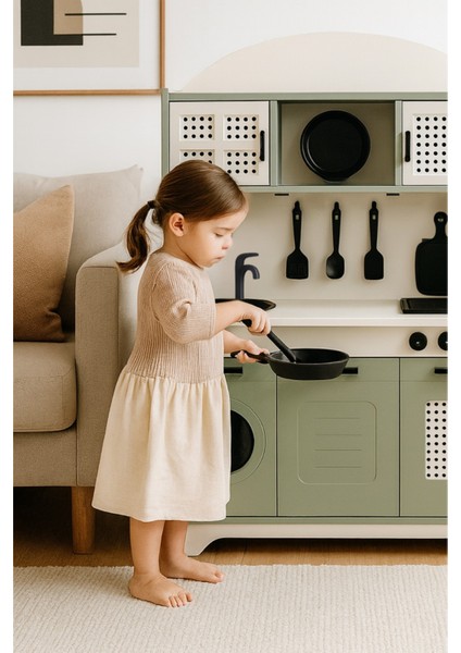 Minik Şeflerin Mutfağı: Ahşap Oyuncak Mutfak Seti(LEDLİ) fiyatları