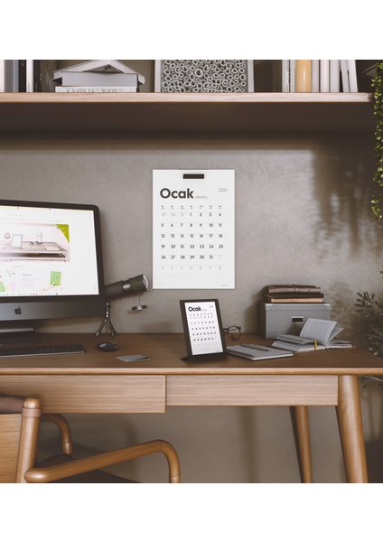 MunuCal S - 2026 Metal Masa Takvimi - 12 Yaprak 300 gr - Minimalist Tasarım fiyatları
