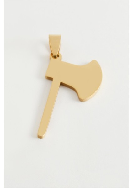 Ds-Derin Balta Çelik Kolye Ucu 4 Cm-Sarı