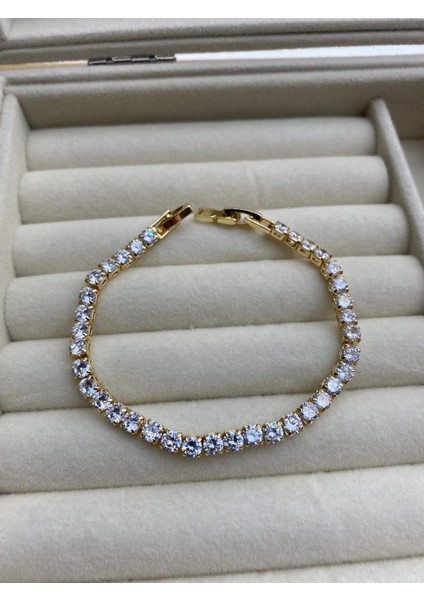 Çelik Kuyumcu Model Altın Renk Su Yolu Bileklik