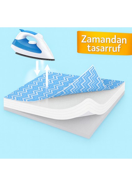 Ütü Masası Kılıfı Keçeli Mavi Zikzak Desen Battal Boy Xxl Pamuklu Yanmaz Üretim modelleri