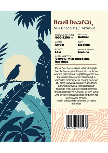 Brazil Decaf Co2 Yöresel Filtre Kahve 250 Gr. fiyatları