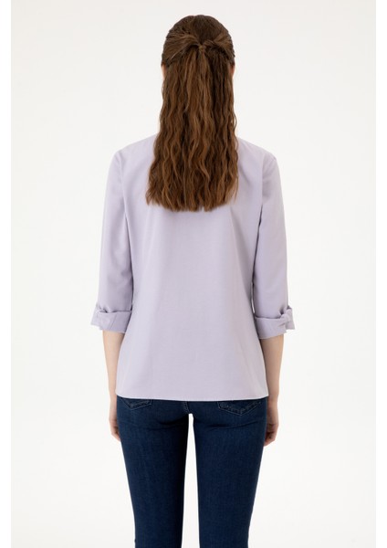 Kadın Lila Gömlek Basic 50316711-VR245 indirimleri