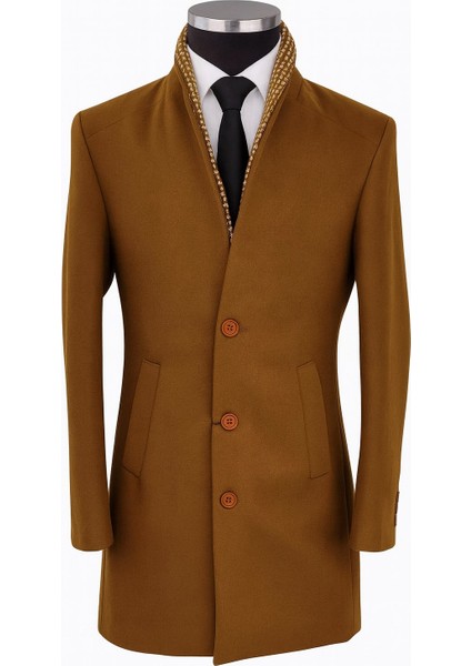Erkek Uzun Kaşe Kaban – Italyan Kesim Slim Fit Şık Model