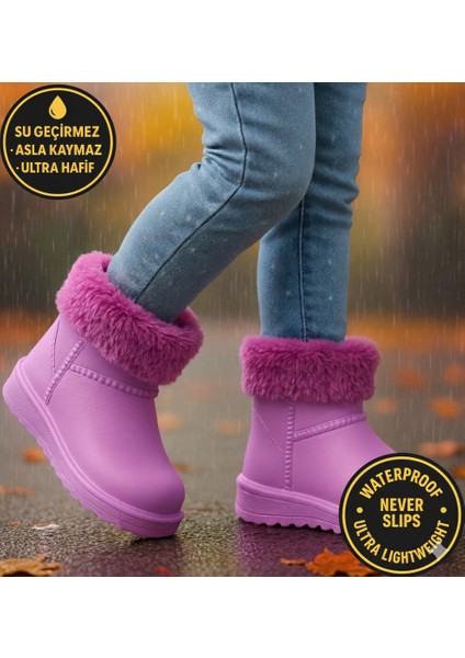 Çocuk Kışlık Kar Yağmur Botu– Su Geçirmez, Peluş Astarlı, Eva W10290-225 Tokio Borreguito Modeli