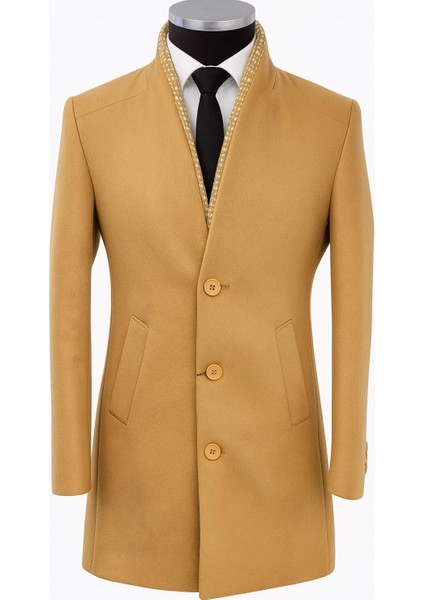 Erkek Uzun Kaşe Kaban – Italyan Kesim Slim Fit Şık Model