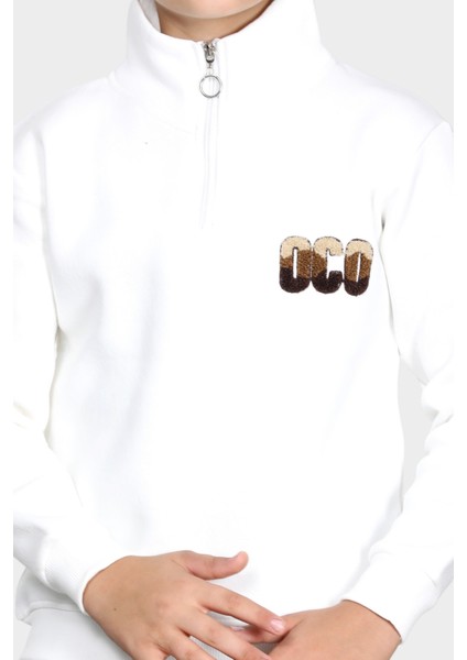 Erkek Çocuk Kışlık Nakış Detaylı Yarım Fermuar Sweatshirt fiyatları