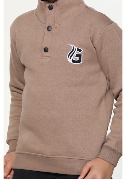 Erkek Çocuk Kışlık Nakış Detaylı Yarım Fermuar Sweatshirt indirimleri