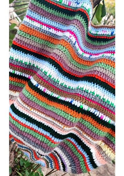 El Işi Örme Çanta / Renkli Orlon-Koton Ip Ile Tığ Işi / Astarlı, Dış Cepli (41X36) indirimleri