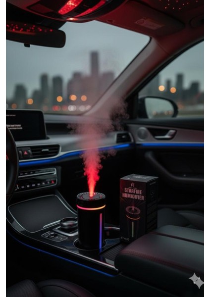 KT-H10 Siyah Oto Içi Hava Nemlendirici Tavan Yıdız Işıklı Buhar Koku Makinası