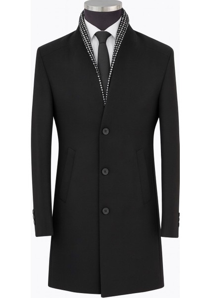 Erkek Uzun Kaşe Kaban – Italyan Kesim Slim Fit Şık Model