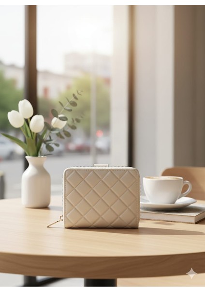 Fermuarlı Bozuk Para Bölmeli, Çok Gözlü- Minimalist Deri Görünümlü Kartlıklı (12,5 × 10,5) fiyatları