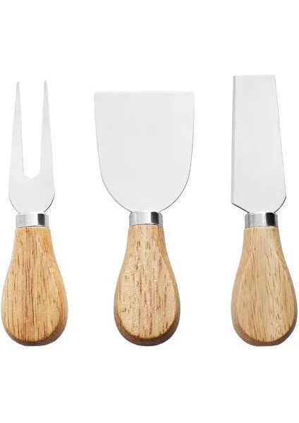 3'lü Bambu Peynir Bıçak Seti