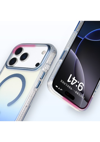 iPhone 17 Pro Kılıf M-Safe Şarj Özellikli Transparan Renk Geçişli Toros Kılıf fırsatları