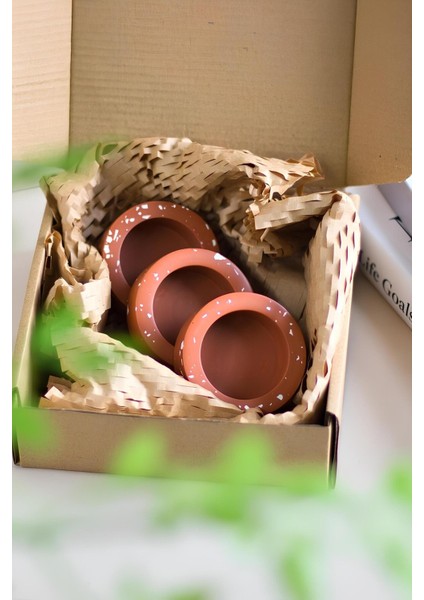 El Yapımı Terracotta Beton Tealight Mumluk 3\'lü Set | Dekoratif Şamdan, Yüzük Tabağı