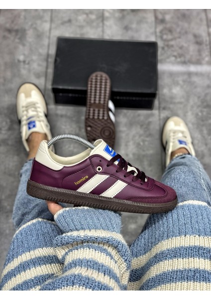 Bağcıklı Unisex Spor Sneaker Ayakkabı-Bordo-Bej fiyatları