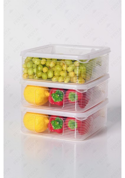 Nera 3 Adet Buzdolabı Organizer Vakumlu Sızdırmaz Kapaklı 3,5 Lt Düzenleyici Organizer fiyatları
