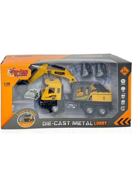 AA992-01AB Çek Bırak Işıklı ve Sesli 1:28 Kamyon Ekskavatör / Beton Mikseri fiyatları
