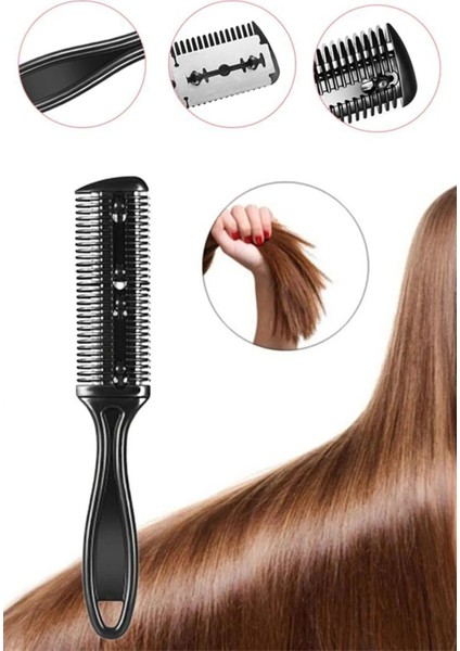 2 Jiletli Kırık Saç Sakal Düzletme Inceltme Tarağı Saç Ve Sakal Düzleştirici Tarak Kuaför Tarağı indirimleri