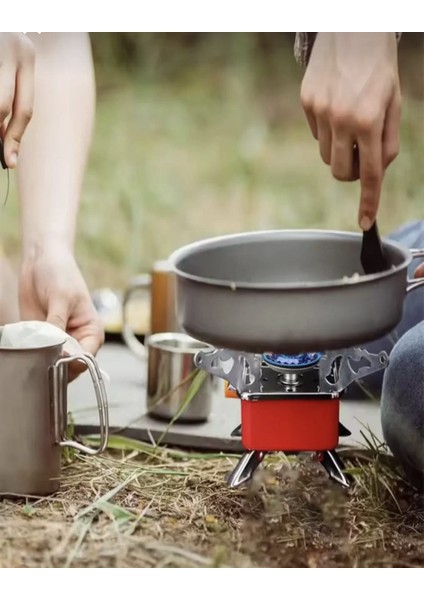 Kare Kamp Mini Gazlı Ocak Piezo Ateşlemeli Taşınabilir Katlanır Pişirme Ocağı