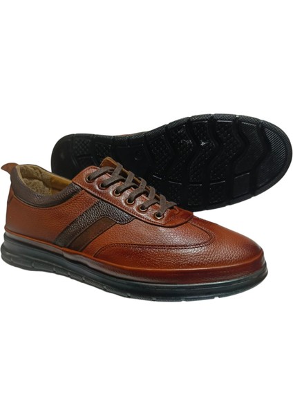 Erkek Deri Ayakkabı Hakiki Deri Bağcıklı Ortopedik Topuk Jelli Tabanlık 40/47