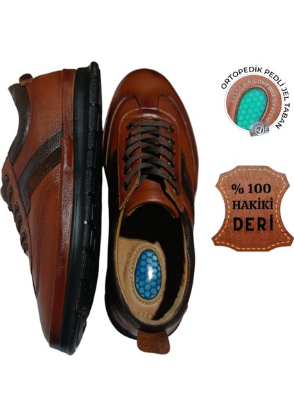 Erkek Deri Ayakkabı Hakiki Deri Bağcıklı Ortopedik Topuk Jelli Tabanlık 40/47 fiyatları