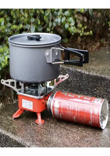 Kare Kamp Mini Gazlı Ocak Piezo Ateşlemeli Taşınabilir Katlanır Pişirme Ocağı