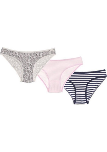 Renkli Desenli 3lü Slip Külot fırsatları