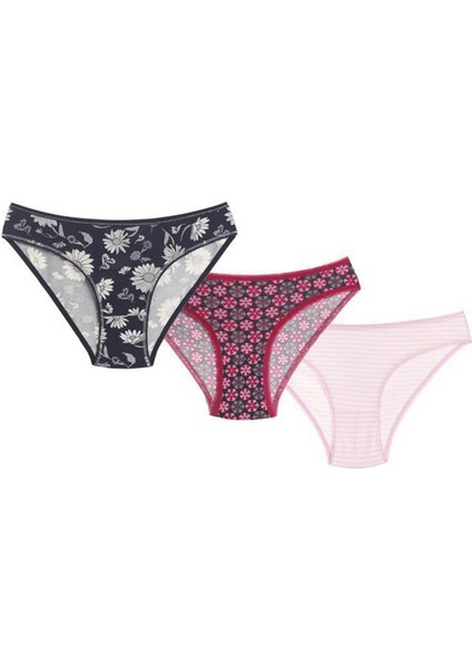 Renkli Desenli 3lü Slip Külot indirimleri