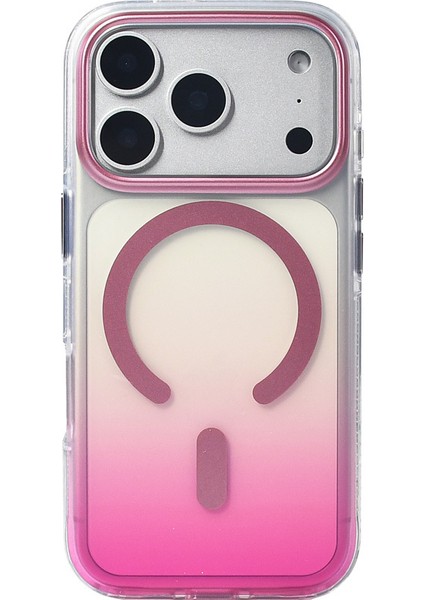 iPhone 17 Pro Kılıf M-Safe Şarj Özellikli Transparan Renk Geçişli Toros Kılıf modelleri