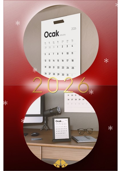 2026 MunuCal XL Duvar Takvimi + MunuCal S Masa Takvimi - Takvim Seti