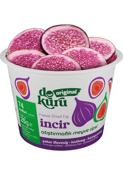Original İncir Atıştırmalık Meyve Cipsi - Dondurularak Kurutulmuş İncir - Freeze Dried İncir