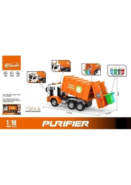 Ctoy Sesli ve Pilli Çöp Kamyonu Turuncu modelleri