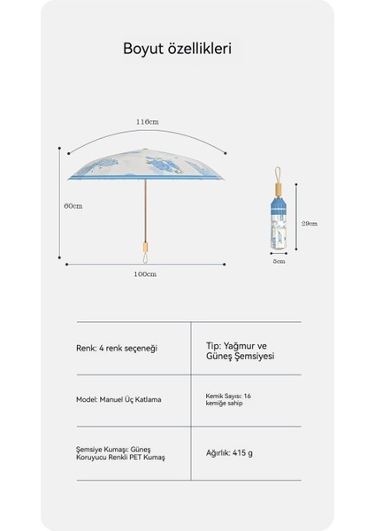 16 Kemik Vintage Şemsiye Güneş Koruma Güneş Şemsiye (Yurt Dışından) fiyatları