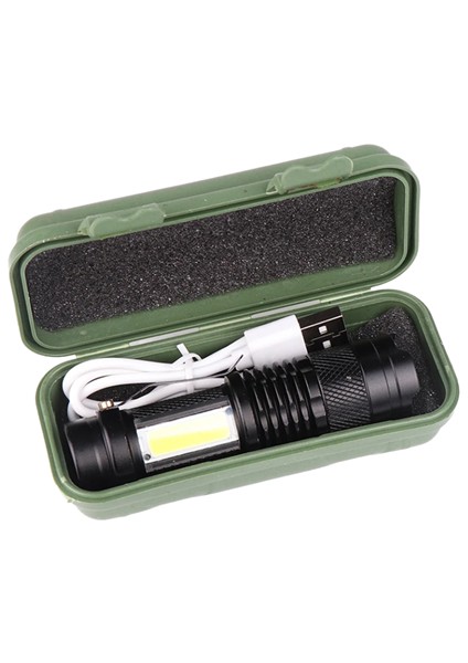 Zengezur Şarjlı LED El Feneri - 14500 Pil Dahil, 4 Işık Modu, Mini Boy indirimleri