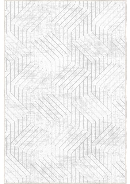 Minimalizmin Dinamiği Gri ve Beyazın Dansı Yıkanabilir Kaymaz Halı fırsatları