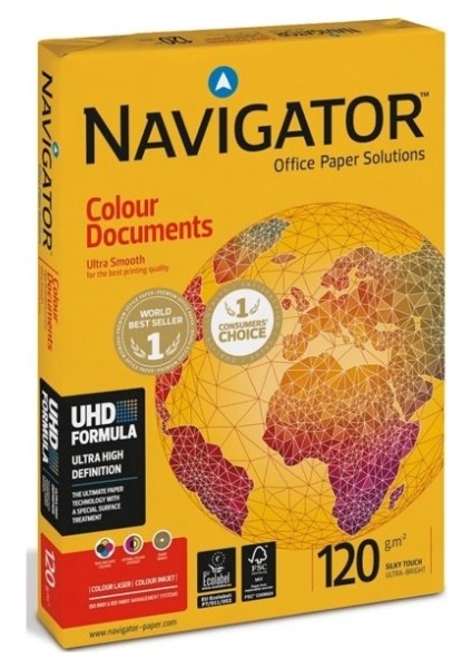 Navıgator Gramajlı Kağıt Laser-Copy-Inkjet Colour Documents 250'Lİ A4 120 Gr. Beyaz