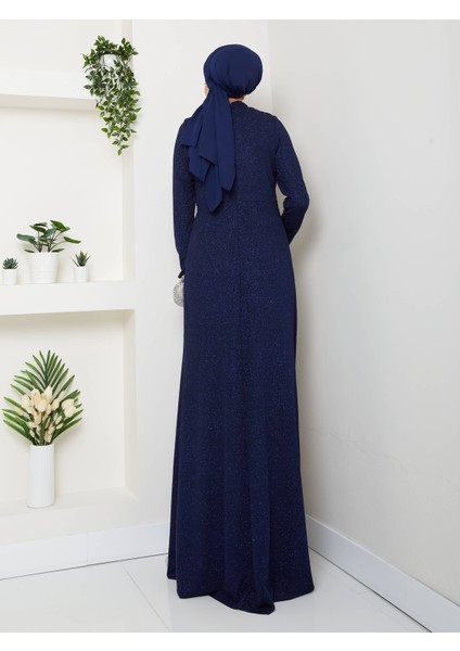 Simli Büzgü Detaylı Abiye Elbise fiyatları