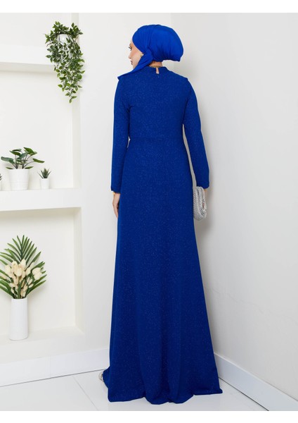 Simli Büzgü Detaylı Abiye Elbise modelleri